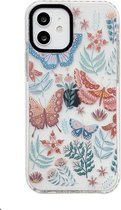 REBUS hoesje voor (iPhone 13 Pro) (6.1), (Wild) [Flexibele TPU], (doorzichtige beschermende bumperhoes met een ontwerp met de natuur) (Vlinders)