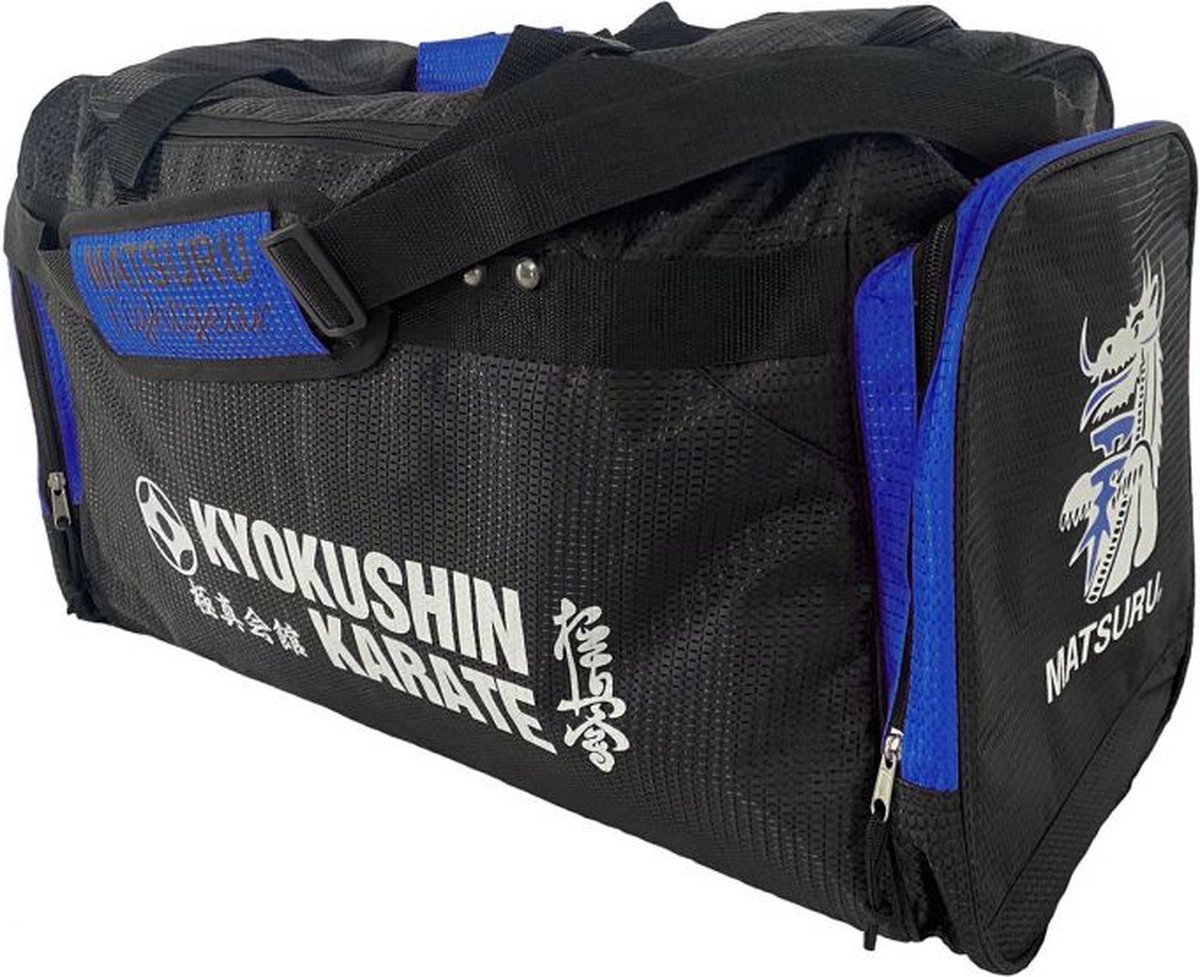Matsuru Hong Ming Kyokushin Sporttas Zwart - Blauw - Groot
