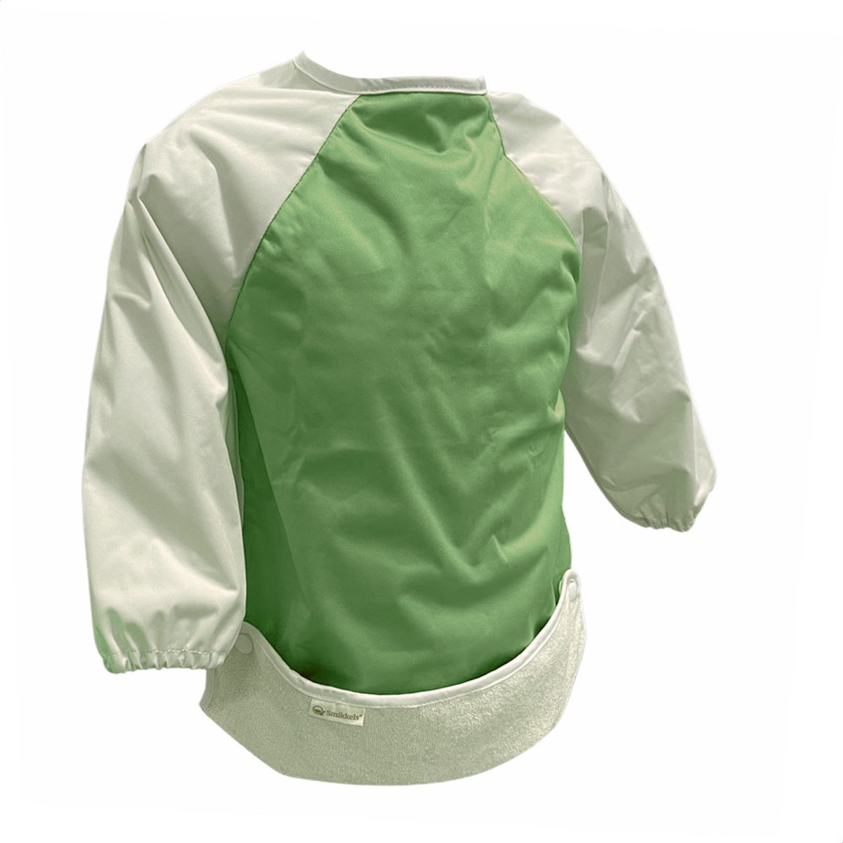 Goedkoopste Smikkels slabbetje met mouw (L) rPet Collectie - Mouwslab - Kliederschort - Groen - Drukknoopsluiting - Dubbellaags