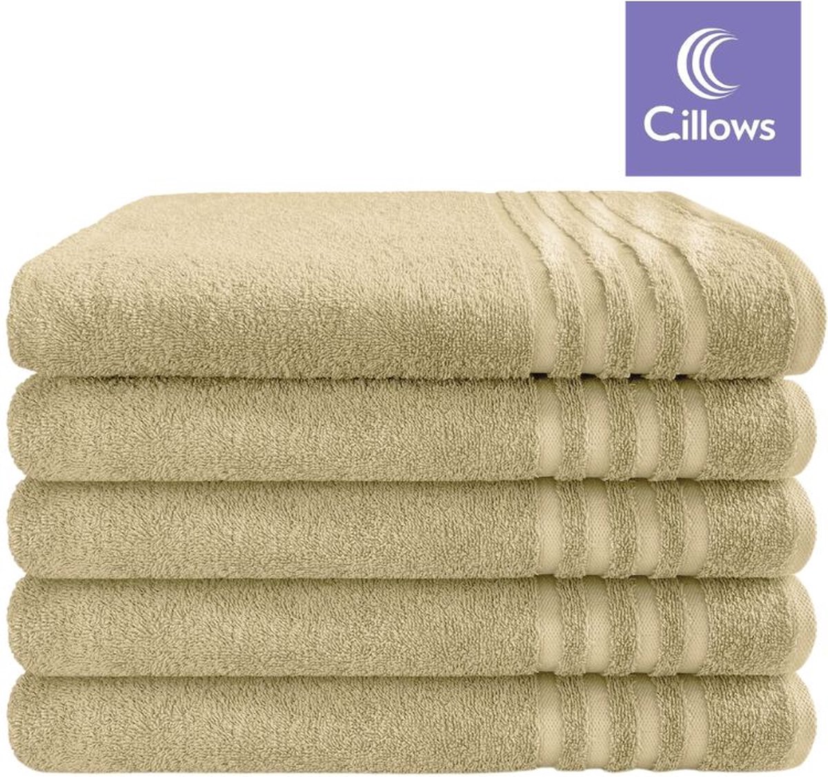 Cillows Handdoek - Hoogwaardige hotelkwaliteit - 50x100 cm - 5 stuks - Taupe