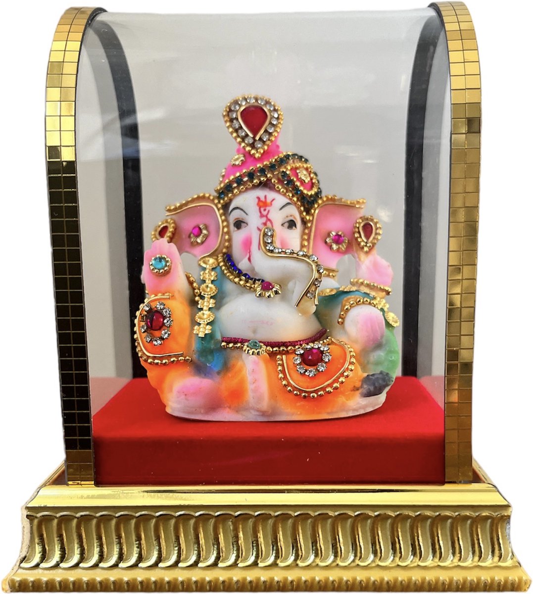 N3 Collecties Multi Kleur Ganesha Beeld In Glas