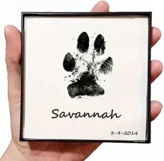 Baby handafdruk en voetafdruk kit, inktloze hand en voetafdruk hondenpoot print kit met 2 inktpads en 4 afdruk kaarten, baby 0-3 ouds poot print kits voor honden, kat
