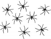 Halloween Chaks nep spinnen/spinnetjes 4 cm - zwart - 24x - Horror/Halloween thema decoratie beestjes