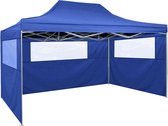 The Living Store Inklapbare tent 431x291x315 cm - Blauw - Waterdicht en UV-bestendig