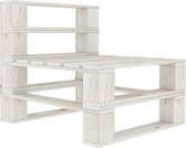 The Living Store Pallet Bank - Wit - 60 x 67.5 x 60.8 cm - Grenenhout