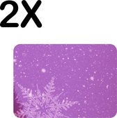 BWK Flexibele Placemat - Paarse Winter Achtergrond - Kerst Sfeer - Set van 2 Placemats - 40x30 cm - PVC Doek - Afneembaar