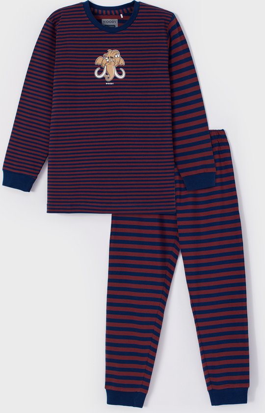 Woody pyjama jongens - mammoet - streep - 232-10-PLD-Z/951 - maat 74