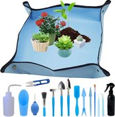 Waterdichte tuinmat, plantenmat, verpotten, plantenmat, vetplanten, tuingereedschap, mini-tuingereedschap, voor verpot, vetplanten, zaailing, 16 stuks (blauw 50 x 50)