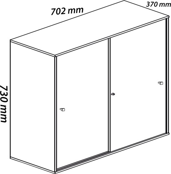 VCM Houten kantoorkast Dossierkast Kantoormeubilair Kabinet Lona 2-voudige schuifdeuren Houten kantoorkast Dossierkast Kantoormeubilair Kabinet Lona 2-voudige schuifdeuren - Vcm