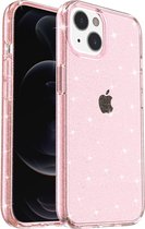 Coverup Glitter TPU Back Cover - Geschikt voor iPhone 15 Hoesje - Rose Gold
