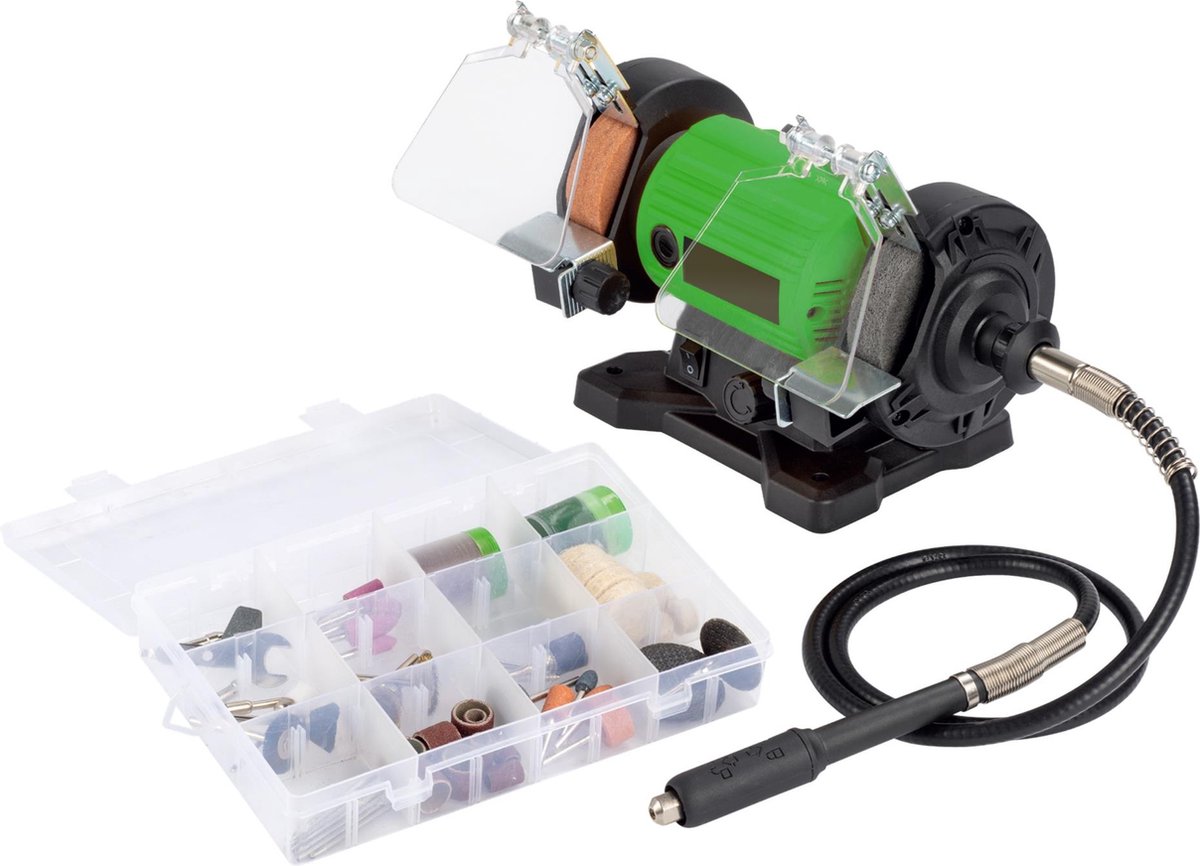 Hofftech Multifunctionele slijpmachine - dubbel schijf - 120W - 103-delige set - precisiewerk
