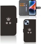 Portefeuille iPhone 15 Plus Téléphone Portable Couverture Standing pour Gorille