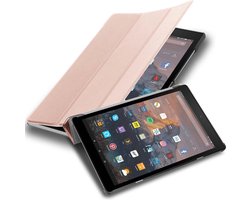 Cadorabo Tablet Hoesje geschikt voor Kindle FIRE HD 10 2017 (7. Gen.) in PASTEL ROZE GOUD - Ultra dun beschermend geval met automatische Wake Up en Stand functie Book Case Cover Etui