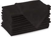 Homes Solid Color Eettafel Servetten - Set van 12 - Wasbaar, Vierkant, 100% Katoen - Voor Familiediners & Buitenfeesten en Dagelijks gebruik (43 x 43 cm, Charcoal Grey)