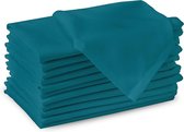Homes Solid Color Eettafel Servetten - Set van 12 - Wasbaar, Vierkant, 100% Katoen - Voor Familiediners & Buitenfeesten en Dagelijks gebruik (43 x 43 cm, Azul Blue)