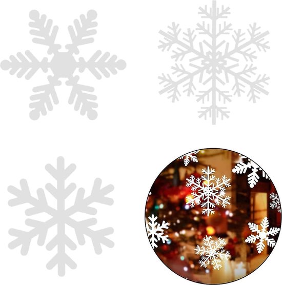 Taspire 162 herbruikbare witte kerst sneeuwvlok raamstickers, zelf klampt kerstraamstickers, kerstraamdecoraties klampt zich vast voor Kerstmis raamdecoratie