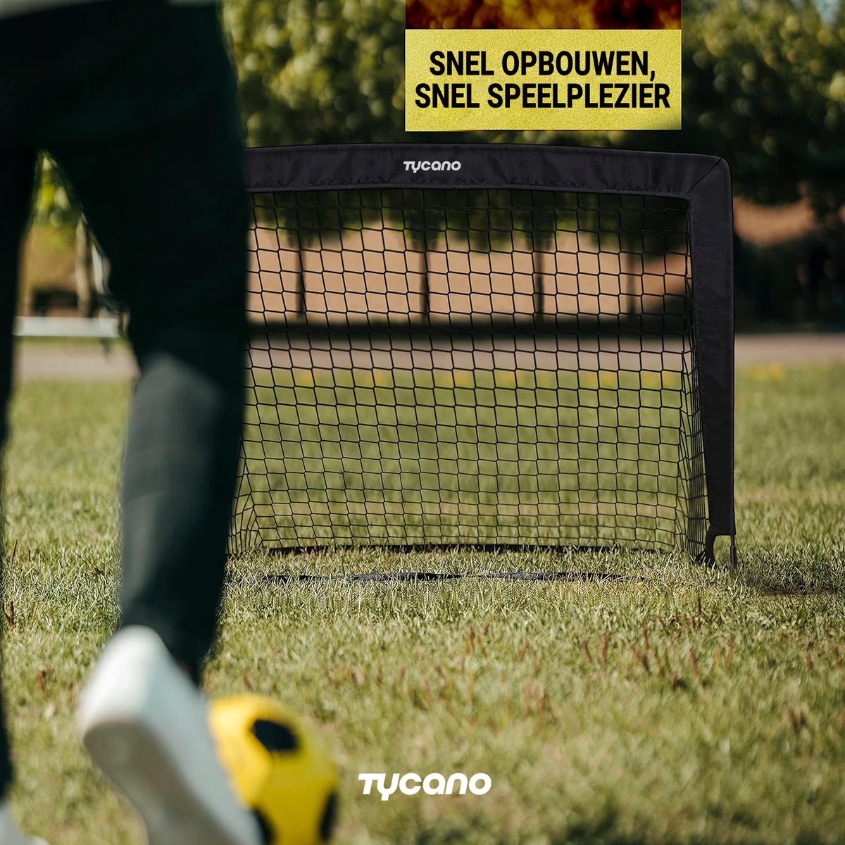 Tycano Pop-Up Voetbaldoelen Set van 2 - Kinderen - Voetbaldoeltjes - Opvouwbaar - 120 x 90 cm - 2 stuks - Zwart — afbeelding 5