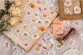 Tulpen, Rozen en Vogels Stickers - Set van 46 - Planner Agenda Stickers - Scrapbookdecoraties - Bujo Stickers - Geschikt voor Volwassenen en Kinderen