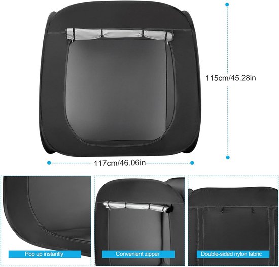 Sensorische bubbelbuis van 180 cm met LED-licht, gewatteerde softcover