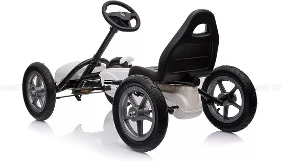Kars Toys - Hypermotion Skelter - Wit - Kinder Skelter - Outdoor Speelgoed voor Kinderen - Pedal Go Kart - Trapauto - Geschikt voor Leeftijd 4-7 jaar - Duurzaam Metalen Frame - Robuuste Spaakwielen - Ideaal voor Buitenplezier - Kars Toys