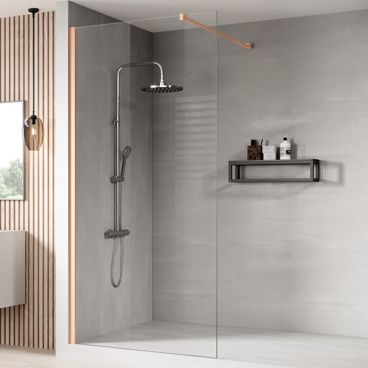 vaste douchewand STURDO (badkuip) 75 x 160 cm helder glas