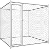 The Living Store Grote Hondenkennel - 193x193x185 cm - Gegalvaniseerd Staal - Afsluitbaar