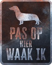 D&d Home - Waakbord - Hond - Waarschuwingsbord Dachshund Nederlands 25x20x0,3cm Meerkleurig - 1st