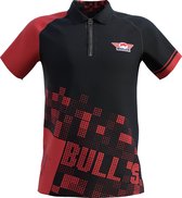 Bull's Plain Black Red Polo Dartshirt Maat: S