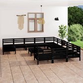 The Living Store - Tuinmeubelen - Houten loungeset - 63.5x63.5x62.5 cm - zwart