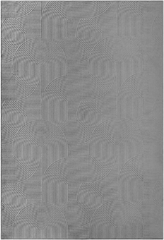 Karpet24 Stilo modern pluizig laagpolig tapijt, antislip onderkant, heerlijk zacht, 3d look, Grijs-120 x 160 cm