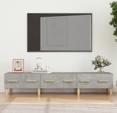 The Living Store TV-meubel Betongrijs 150 x 34.5 x 30 cm - Stevig bewerkt hout - Voldoende opbergruimte