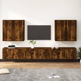 The Living Store TV-meubelset - gerookt eiken - 2x 100x34.5x40cm - 2x 40x34.5x40cm - 4x 40x34.5x80cm
