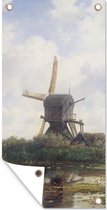 Tuinposter Schilderij - Molen - Oude meesters - 30x60 cm - Tuindoek - Buitenposter Tuinposter Schilderij - Molen - Oude meesters - 30x60 cm