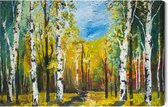 Schilderijkoning - Canvas Schilderij Berkenbos Zoals Geschilderd - 120 x 80 cm