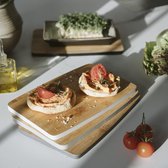4 x snijplank hout klein - 23 x 15 cm - ontbijtplankjes houten set - plankjes voor snijden en servers