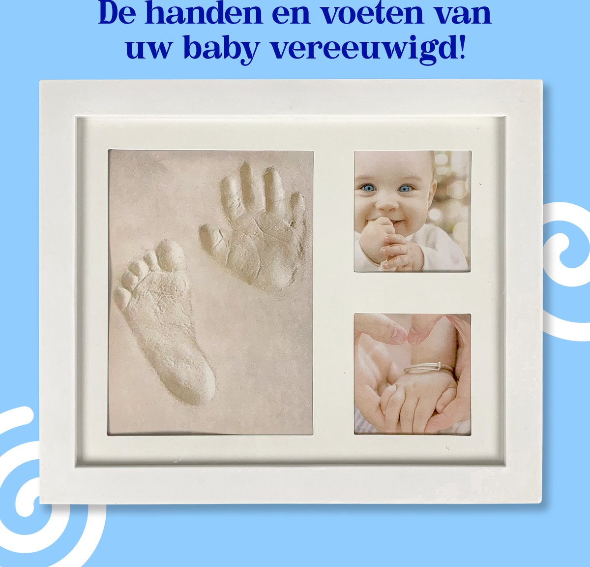 Goedkoopste Baby Fotolijstje met Klei Afdruk - Hand- en voetafdruk - Kraamcadeau - Gipsafdruk - Klei - Geboorte - Kraampakket