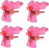 Mini waterpistool - 4x - roze - kunststof - 8 centimeter - zomer speelgoed