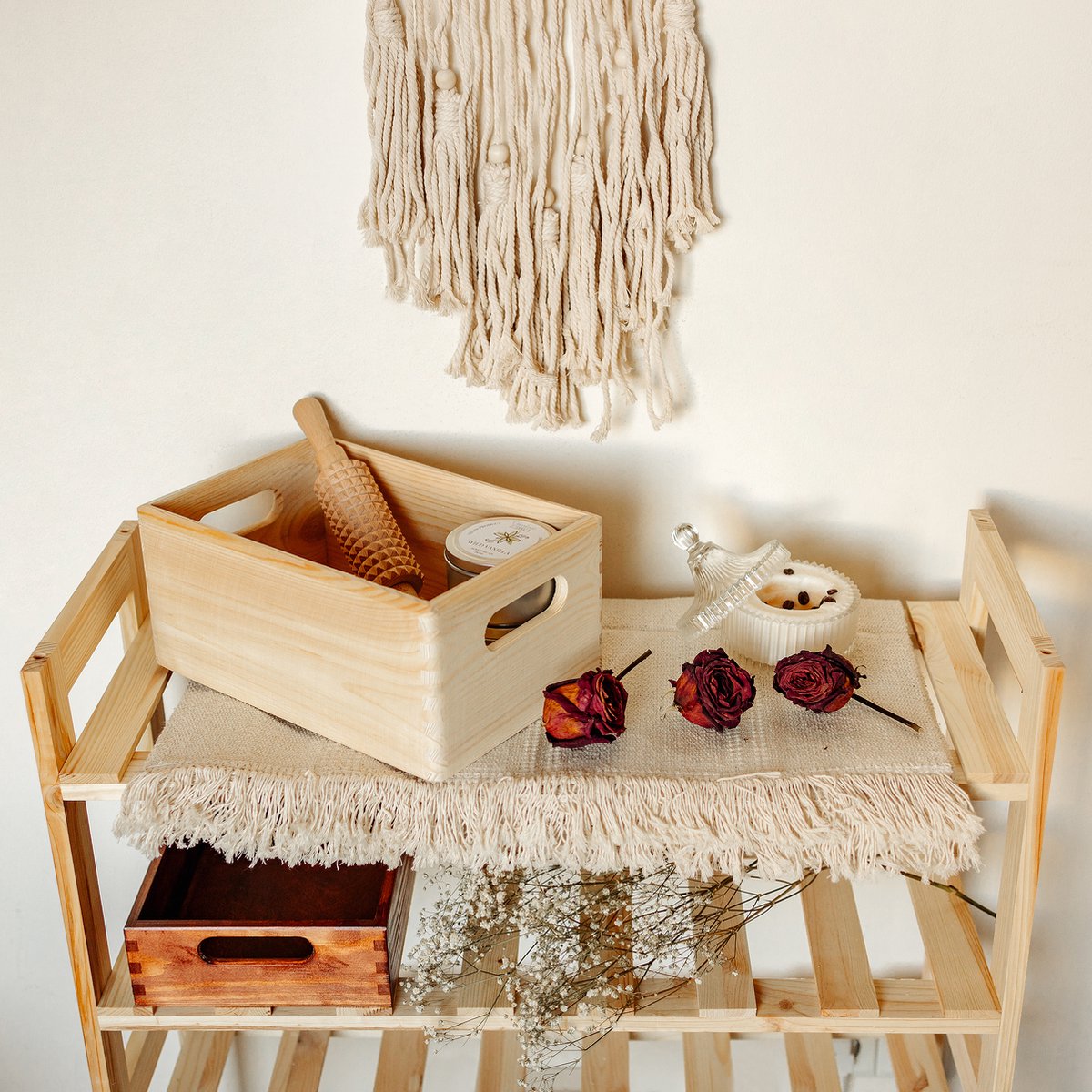 Boîte En Bois Naturel 30x20x14 Cm Avec Couvercle à Charnière - Boîte à Bijoux, Souvenirs Ou Rangement DIY à Personnaliser - 10