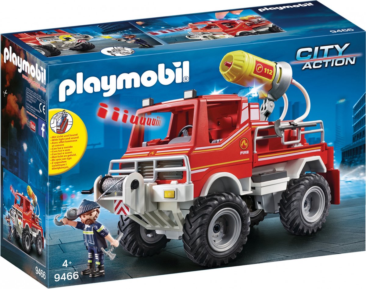 PLAYMOBIL City Action Brandweer terreinwagen met waterkanon - 9466