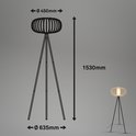 Technische tekening van staande lamp met afmetingen: hoogte 1530 mm, kap diameter 450 mm, voet diameter 635 mm.