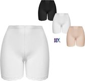 SOX Boxershort in Ultrazachte Katoen Dames met lange pijpen en kruisje Wit XL