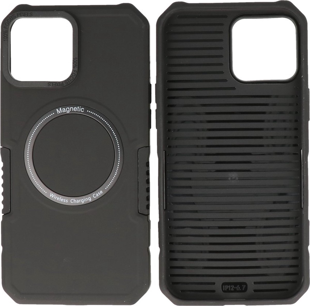 iPhone 12 - 12 Pro MagSafe Hoesje - Shockproof Back Cover - Zwart
