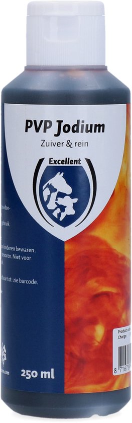 Excellent Jodium Shampoo – 10% PVP Jodium – Uitsluitend voor dieren – Reinigt huid en vacht – Huidvriendelijk en prikt niet – Klepsluiting – 1L - Holland Animal Care