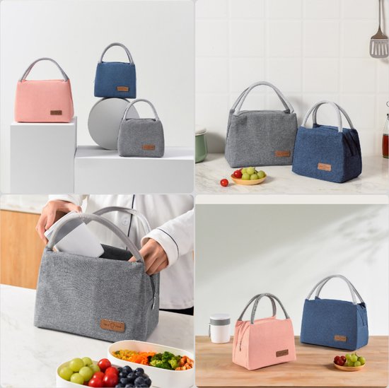 Rainbecom - Koeltassen - Lunchtas – 19x27x16 cm - 7 Liter - Blauw - Isolatie - 300D Kationisch Polyester - Handvat Riem - Koeltas - Lunch Bag - Geïsoleerde Koeltas - Picknicktas - Rainbecom