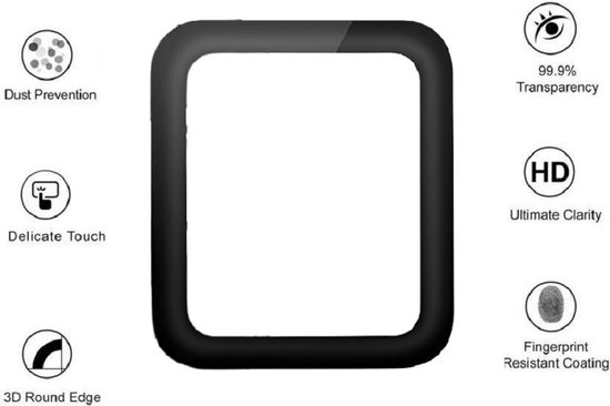 Protecteur d'écran adapté à Apple Watch Series 3 (42 mm) | Verre de Protection d'écran | Protection complète pour l'écran | Verre de protection Complet