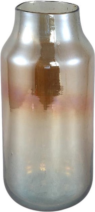 PTMD Vase Amaira - 18x18x40 cm - Glas - Oranje
