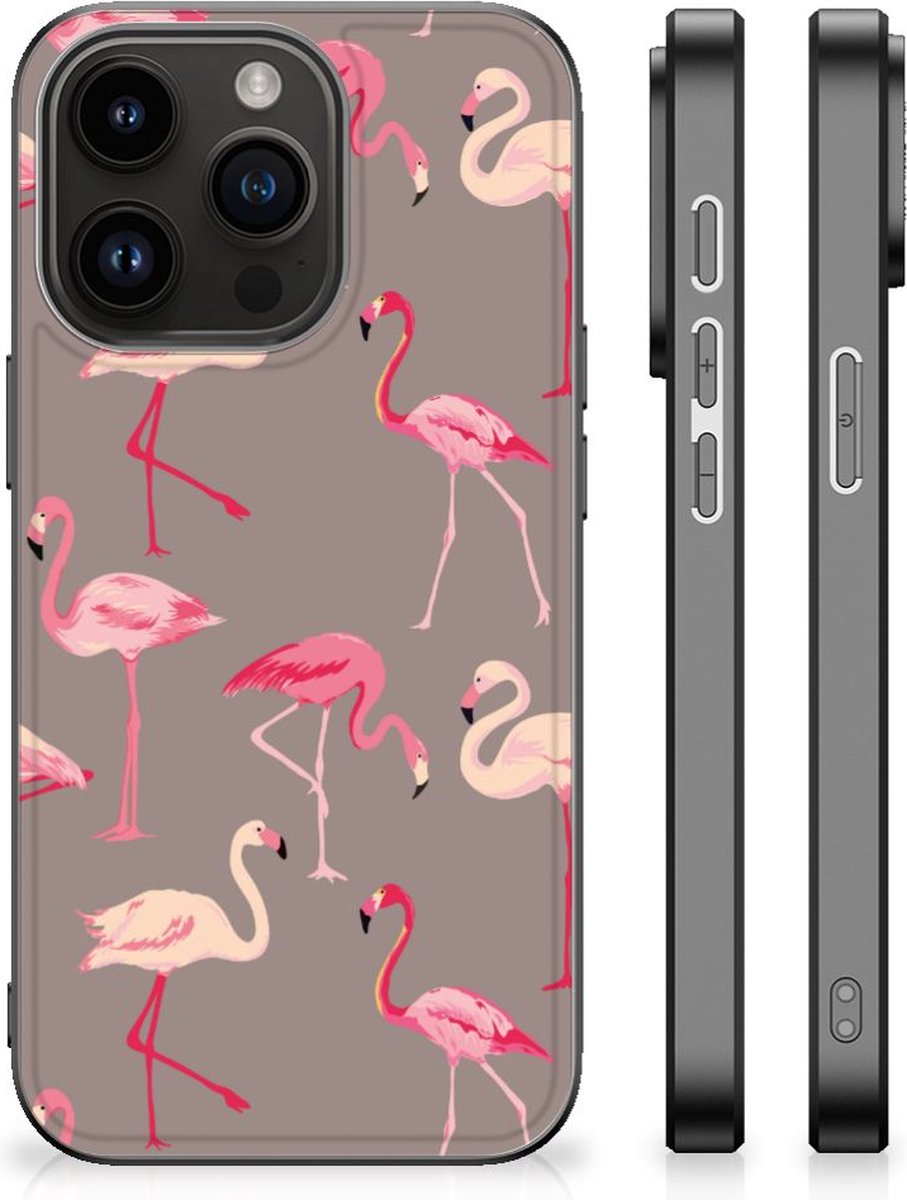 iPhone 15 Pro Dierenprint Telefoonhoesje Flamingo
