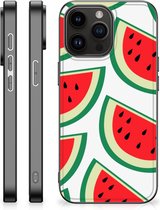 Hoesje Bumper Geschikt voor iPhone 15 Pro Max Telefoon Hoesje met Zwarte rand Watermelons