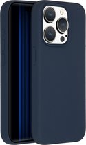 iPhone 15 Pro Hoesje Siliconen - Accezz Liquid Silicone Backcover - Donkerblauw
