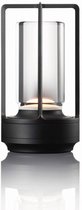 Luxus Tafellamp Touch Deluxe - Juliette - Zwart - H18 x Ø9 - Tafellamp - Terraslamp - Bureaulamp - LED - Oplaadbaar - Dimbaar - Draadloos - Industrieel en modern - Op batterijen - Nachtlamp voor de slaapkamer - Tafellamp voor binnen en buiten